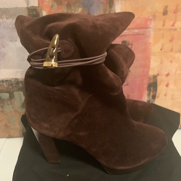 HOUSE OF HARLOW Choc Brown DYSON Booties SUEDE - Picture 6 of 7